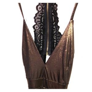 Fashion nova gold shimmer jumpsuit